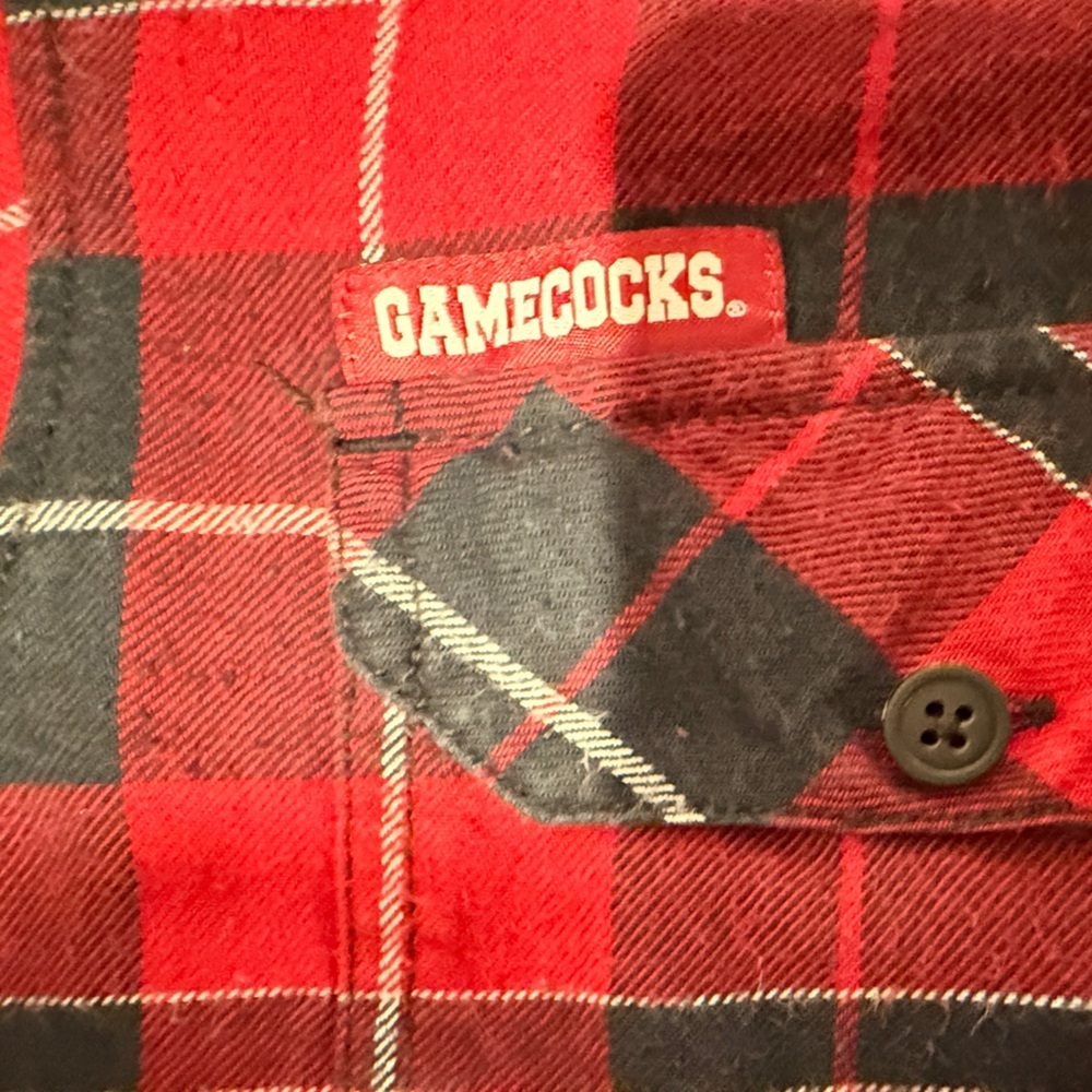 Columbia Gamecocks Red Plaid Flannel Shirt | Omni-Wick | Men’s Size - Large - Picture 3 of 13